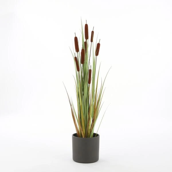 Kunstplant Lisdodde In Pot - 15 × 120 Cm - Afbeelding 2