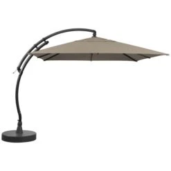 Easy Sun Parasol 300 Vierkant Olefin Met Voet - Licht Taupe