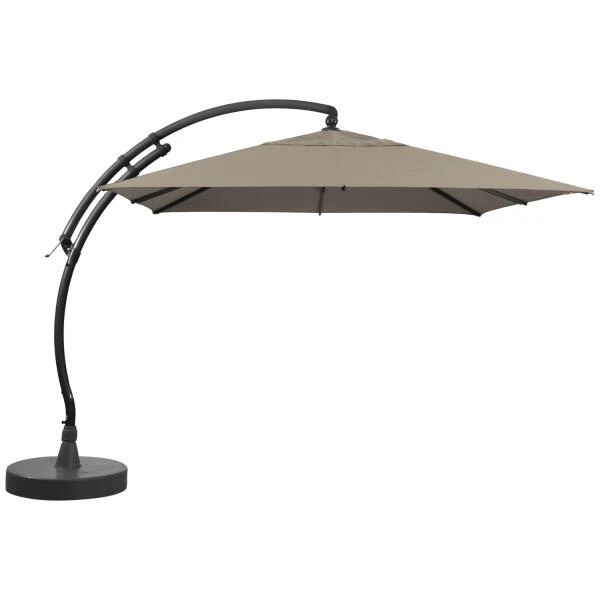 Easy Sun Parasol 300 Vierkant Olefin Met Voet - Licht Taupe