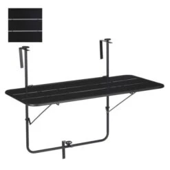 Balkontafel Zwart - 88 × 51,5 × 67 Cm