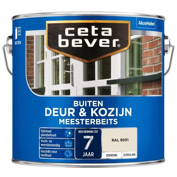 Cetabever Meesterbeits Deur & Kozijn Dekkend, Ral 9001 - 2,5 L