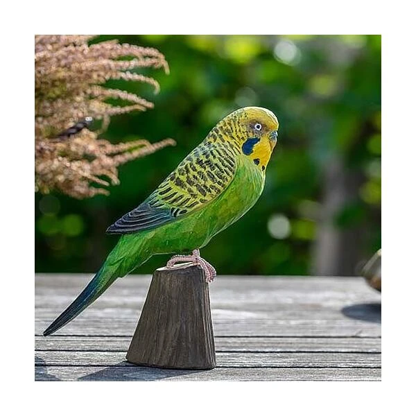 Grasparkiet In Lindenhout - Handgemaakt - Afbeelding 2