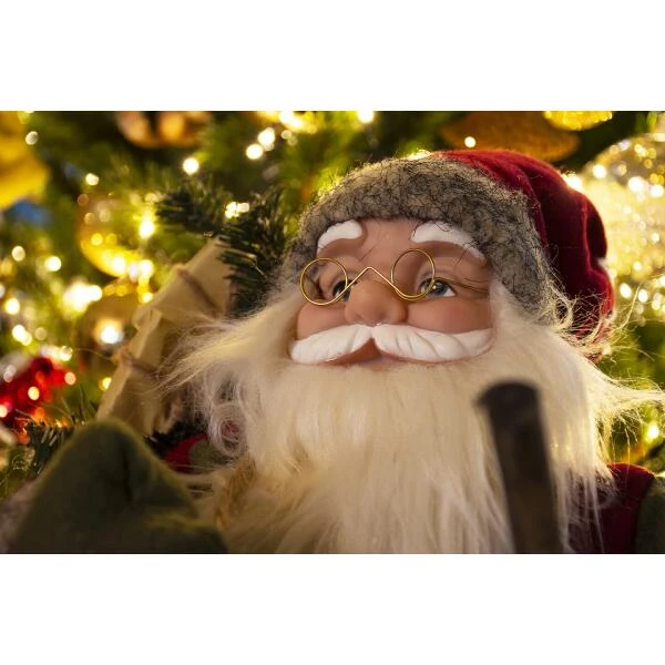 Kerstman Staand Rood/groen 30 Cm - Afbeelding 2