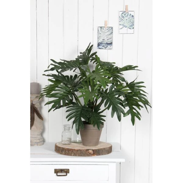 Kunstplant Philodendron Selloum In Pot Grijs - 40 × 50 Cm - Afbeelding 2