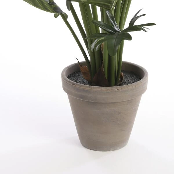 Kunstplant Philodendron Selloum In Pot Grijs - 40 × 50 Cm - Afbeelding 3