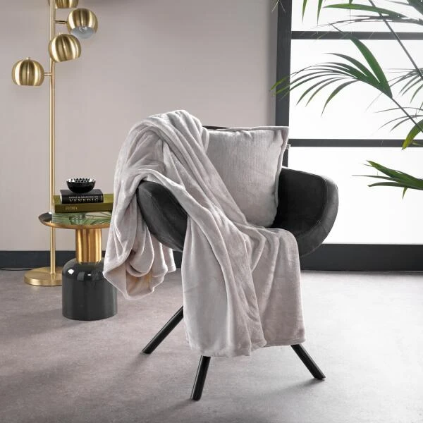 XL Plaid BILLY Flannel Fleece 150 × 200 Cm - Pumice Stone - Afbeelding 2