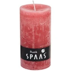 Rustieke Cilinderkaars Oudroze - 60 Uren