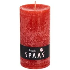 Rustieke Cilinderkaars Rood - 60 Uren