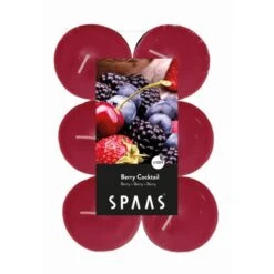 Theelicht Maxi Rode Bessen - 10 Uren - Set Van 12 Stuks