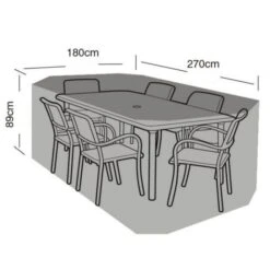 Hoes Voor Tuinmeubelen - Rechthoekige Tafel + 6 Stoelen